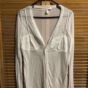 Mango Sheer Button down Top